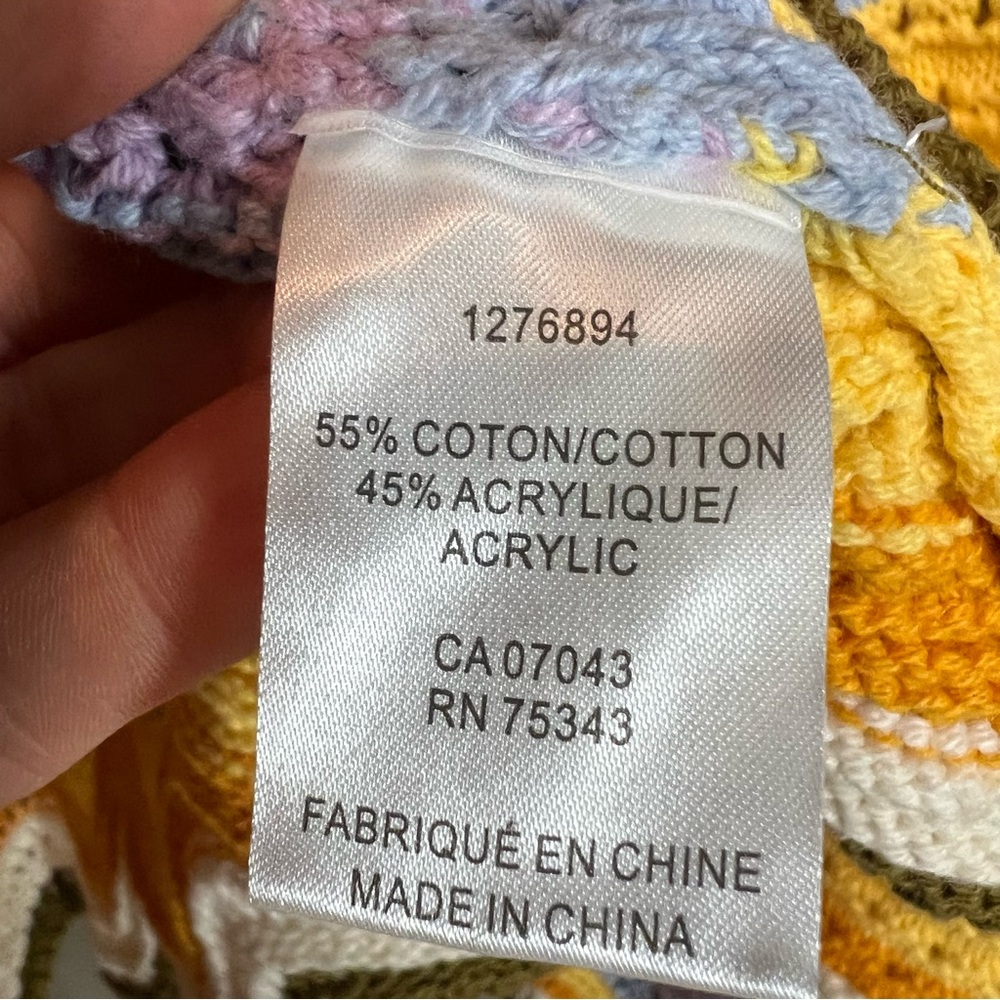 NWOT RACHEL ZOE Rainbow Chevron Stripe Scallop Hem Knit Sweater, S - Picture 9 of 10
